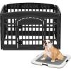 imageIRIS USA 24quot Exercise 4Panel Pet Playpen with Door and Square Training Pad Holder Set Dog Playpen ampamp Potty Pad Holder for Puppies and Small Dogs Easy Assemble Easy Storing Floor Protection BlackBlack