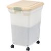 imageIRIS USA WeatherPro Airtight Dog Food Storage Container Up to 58 lbs Attachable Wheels For Dog Cat Bird and Other Pet Food Storage Bin Keep Fresh Easy Mobility BPA Free SmokePearlAlmond