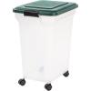 imageRemington WeatherPro Airtight Dog Food Storage Container Up to 22 lbs Attachable Wheels For Dog Cat Bird and Other Pet Food Storage Bin Keep Fresh Translucent Body Green42 lbs