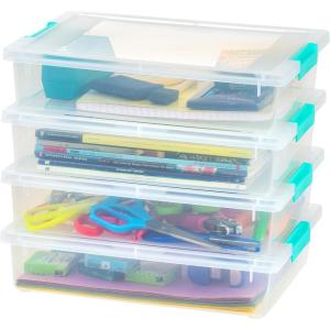 imageIRIS USA 2 Qt Plastic Storage Bins Containers with Lids 6 Pack Sensory Bin Craft Storage Craft Organizers and Storage Organizing Container for Home Office and Art Supplies Stackable Clear6 Qt  4 Pack