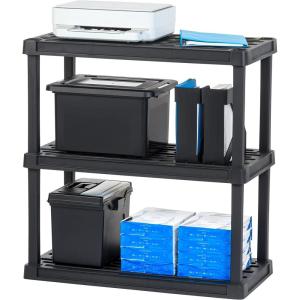 imageIRIS USA 4Tier Shelves 48quotL x 18quotW x 73quotH Up to 1200 lb Adjustable Garage Shelving Heavy Duty Metal Storage Shelves Wire Rack Removable Locking Wheel Shed Office Kitchen Garage Organizer Shelf3Tier