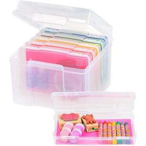 imageIRIS USA 5quot x 7quot Photo Storage Craft Keeper Main Container with 6 Organization Cases For Pictures Crafts Scrapbooking Stationery Storage Protection and Organization ClearClear  small