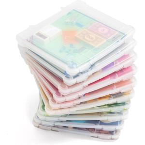 imageIRIS USA Board Game Storage Organizer Portable Plastic Project Case Box with SnapTight Latch 10Pack Bin for Puzzles Magazine Craft Hobby Art Supplies Fits 85quot x 11quot and A4 Papers Slim ClearSlim 10  Pack