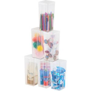 imageIRIS USA Vertical Storage Container Bin for Home ampamp Office Organization Large Tall SpaceSaving Big Capacity Stackable Plastic Organizer Box for Stationery Pantry Cosmetics ampamp More Clear 6 PackLarge