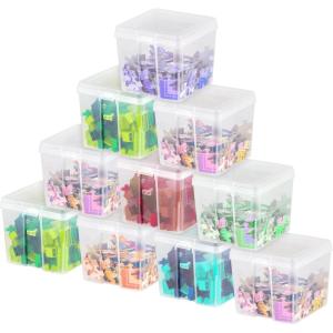 imageIRIS USA Vertical Storage Container Bin for Home ampamp Office Organization Large Tall SpaceSaving Big Capacity Stackable Plastic Organizer Box for Stationery Pantry Cosmetics ampamp More Clear 6 PackSmall