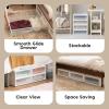 image275 Qt Plastic Under Bed Storage Stackable Organizer Bin Container with Sliding Organizer Drawers 2Pack MultiPurpose for Clothes Shoes Clothing Bedding White