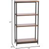imageIRIS USA 246quot 4Tier Wide Wood and Metal Shelf Sturdy Home Dcor Storage Rack with Height Adjustable Shelves and Feet Dark BrownBlack4Tier