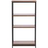 imageIRIS USA 246quot 4Tier Wide Wood and Metal Shelf Sturdy Home Dcor Storage Rack with Height Adjustable Shelves and Feet Dark BrownBlack4Tier