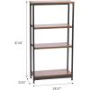 imageIRIS USA 246quot 4Tier Wide Wood and Metal Shelf Sturdy Home Dcor Storage Rack with Height Adjustable Shelves and Feet Dark BrownBlack4Tier