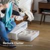 imageIRIS USA 27 Qt Plastic Under Bed Storage Stackable Organizer Bin Container with Sliding Organizer Drawers 4Pack MultiPurpose for Clothes Shoes Clothing Bedding White27 Qt  4 Pack