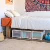imageIRIS USA 27 Qt Plastic Under Bed Storage Stackable Organizer Bin Container with Sliding Organizer Drawers 4Pack MultiPurpose for Clothes Shoes Clothing Bedding White42 Qt Flip Door  3 Pack
