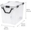 imageIRIS USA 32 Quart WEATHERPRO Plastic Storage Box with Durable Lid and Seal and Secure Latching Buckles Clear with Black Buckles 6 Pack103 Qt  Single