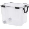 imageIRIS USA 32 Quart WEATHERPRO Plastic Storage Box with Durable Lid and Seal and Secure Latching Buckles Clear with Black Buckles 6 Pack103 Qt  Single