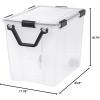 imageIRIS USA 32 Quart WEATHERPRO Plastic Storage Box with Durable Lid and Seal and Secure Latching Buckles Clear with Black Buckles 6 Pack103 Qt  Single