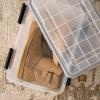 imageIRIS USA 32 Quart WEATHERPRO Plastic Storage Box with Durable Lid and Seal and Secure Latching Buckles Clear with Black Buckles 6 Pack19 Qt  Single