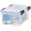 imageIRIS USA 32 Quart WEATHERPRO Plastic Storage Box with Durable Lid and Seal and Secure Latching Buckles Clear with Black Buckles 6 Pack19 Qt  Single