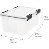 imageIRIS USA 32 Quart WEATHERPRO Plastic Storage Box with Durable Lid and Seal and Secure Latching Buckles Clear with Black Buckles 6 Pack19 Qt  Single