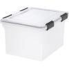 imageIRIS USA 32 Quart WEATHERPRO Plastic Storage Box with Durable Lid and Seal and Secure Latching Buckles Clear with Black Buckles 6 Pack32 Qt  6 Pack
