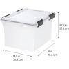 imageIRIS USA 32 Quart WEATHERPRO Plastic Storage Box with Durable Lid and Seal and Secure Latching Buckles Clear with Black Buckles 6 Pack32 Qt  6 Pack