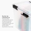 imageIRIS USA 32 Quart WEATHERPRO Plastic Storage Box with Durable Lid and Seal and Secure Latching Buckles Clear with Black Buckles 6 Pack32 Qt  6 Pack
