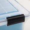 imageIRIS USA 32 Quart WEATHERPRO Plastic Storage Box with Durable Lid and Seal and Secure Latching Buckles Clear with Black Buckles 6 Pack32 Qt  6 Pack