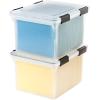 imageIRIS USA 32 Quart WEATHERPRO Plastic Storage Box with Durable Lid and Seal and Secure Latching Buckles Clear with Black Buckles 6 Pack32 Qt  6 Pack