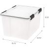 imageIRIS USA 32 Quart WEATHERPRO Plastic Storage Box with Durable Lid and Seal and Secure Latching Buckles Clear with Black Buckles 6 Pack466 Qt  Single