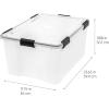 imageIRIS USA 32 Quart WEATHERPRO Plastic Storage Box with Durable Lid and Seal and Secure Latching Buckles Clear with Black Buckles 6 Pack628 Qt  4 Pack