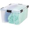 imageIRIS USA 32 Quart WEATHERPRO Plastic Storage Box with Durable Lid and Seal and Secure Latching Buckles Clear with Black Buckles 6 Pack628 Qt  4 Pack
