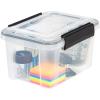 imageIRIS USA 32 Quart WEATHERPRO Plastic Storage Box with Durable Lid and Seal and Secure Latching Buckles Clear with Black Buckles 6 Pack65 Qt  Single