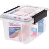 imageIRIS USA 32 Quart WEATHERPRO Plastic Storage Box with Durable Lid and Seal and Secure Latching Buckles Clear with Black Buckles 6 Pack65 Qt  Single