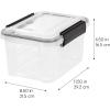 imageIRIS USA 32 Quart WEATHERPRO Plastic Storage Box with Durable Lid and Seal and Secure Latching Buckles Clear with Black Buckles 6 Pack65 Qt  Single