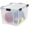 imageIRIS USA 32 Quart WEATHERPRO Plastic Storage Box with Durable Lid and Seal and Secure Latching Buckles Clear with Black Buckles 6 Pack74 Qt  4 Pack