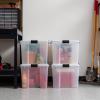 imageIRIS USA 32 Quart WEATHERPRO Plastic Storage Box with Durable Lid and Seal and Secure Latching Buckles Clear with Black Buckles 6 Pack74 Qt  4 Pack