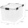imageIRIS USA 32 Quart WEATHERPRO Plastic Storage Box with Durable Lid and Seal and Secure Latching Buckles Clear with Black Buckles 6 Pack74 Qt  4 Pack