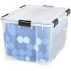 imageIRIS USA 32 Quart WEATHERPRO Plastic Storage Box with Durable Lid and Seal and Secure Latching Buckles Clear with Black Buckles 6 Pack74 Qt  Single