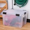 imageIRIS USA 32 Quart WEATHERPRO Plastic Storage Box with Durable Lid and Seal and Secure Latching Buckles Clear with Black Buckles 6 Pack74 Qt  Single