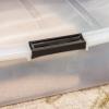 imageIRIS USA 33 Qt Plastic Under Bed Storage Organizer Bin Container with Secure Lids and Durable Black Buckles 3Pack MultiPurpose for Clothes Shoes Clothing Bedding Short Clear33 Qt Short  3 Pack