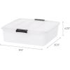 imageIRIS USA 33 Qt Plastic Under Bed Storage Organizer Bin Container with Secure Lids and Durable Black Buckles 3Pack MultiPurpose for Clothes Shoes Clothing Bedding Short Clear33 Qt Short  3 Pack