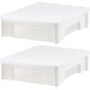 imageIRIS USA 33 Qt Plastic Under Bed Storage Organizer Bin Container with Secure Lids and Durable Black Buckles 3Pack MultiPurpose for Clothes Shoes Clothing Bedding Short Clear22 Qt  2 Pack