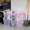 imageIRIS USA 6 Qt Stackable Plastic Storage Bins with Lids 10 Pack  BPAFree Made in USA  SeeThrough Organizing Solution Latches Durable Nestable Containers Secure Pull Handle  Clear91 Qt  4 Pack