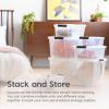 imageIRIS USA 6 Qt Stackable Plastic Storage Bins with Lids 10 Pack  BPAFree Made in USA  SeeThrough Organizing Solution Latches Durable Nestable Containers Secure Pull Handle  Clear32 Qt  4 Pack