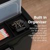 imageIRIS USA File Box WeatherPro Portable File Organizer Plastic File Box for Letter File w OrganizerLid Durable Lid and Gasket Seal Secure Latching Buckles Stackable Lockable Clear 19 Qt 4 PackBlack  4 Pack