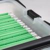 imageIRIS USA File Box WeatherPro Portable File Organizer Plastic File Box for Letter File w OrganizerLid Durable Lid and Gasket Seal Secure Latching Buckles Stackable Lockable Clear 19 Qt 4 PackClearBlack  4 Pack