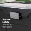 imageIRIS USA File Box WeatherPro Portable File Organizer Plastic File Box for Letter File w OrganizerLid Durable Lid and Gasket Seal Secure Latching Buckles Stackable Lockable Clear 19 Qt 4 PackBlack  Single