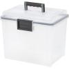 imageIRIS USA File Box WeatherPro Portable File Organizer Plastic File Box for Letter File w OrganizerLid Durable Lid and Gasket Seal Secure Latching Buckles Stackable Lockable Clear 19 Qt 4 PackAirtight  Clear  4 Pack