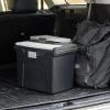 imageIRIS USA File Box WeatherPro Portable File Organizer Plastic File Box for Letter File w OrganizerLid Durable Lid and Gasket Seal Secure Latching Buckles Stackable Lockable Clear 19 Qt 4 PackBlack  4 Pack