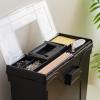 imageIRIS USA File Box WeatherPro Portable File Organizer Plastic File Box for Letter File w OrganizerLid Durable Lid and Gasket Seal Secure Latching Buckles Stackable Lockable Clear 19 Qt 4 PackBlack  4 Pack Slim