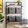 imageIRIS USA File Box WeatherPro Portable File Organizer Plastic File Box for Letter File w OrganizerLid Durable Lid and Gasket Seal Secure Latching Buckles Stackable Lockable Clear 19 Qt 4 PackBlack  4 Pack Slim