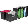 imageIRIS USA Medium Portable Desktop File Box with Open Lid 6 Pack Side Handles Tabs ampamp Inserts Hanging File Folders LetterSize File Magazine Newspaper Mail Document Notebook BlackBlack